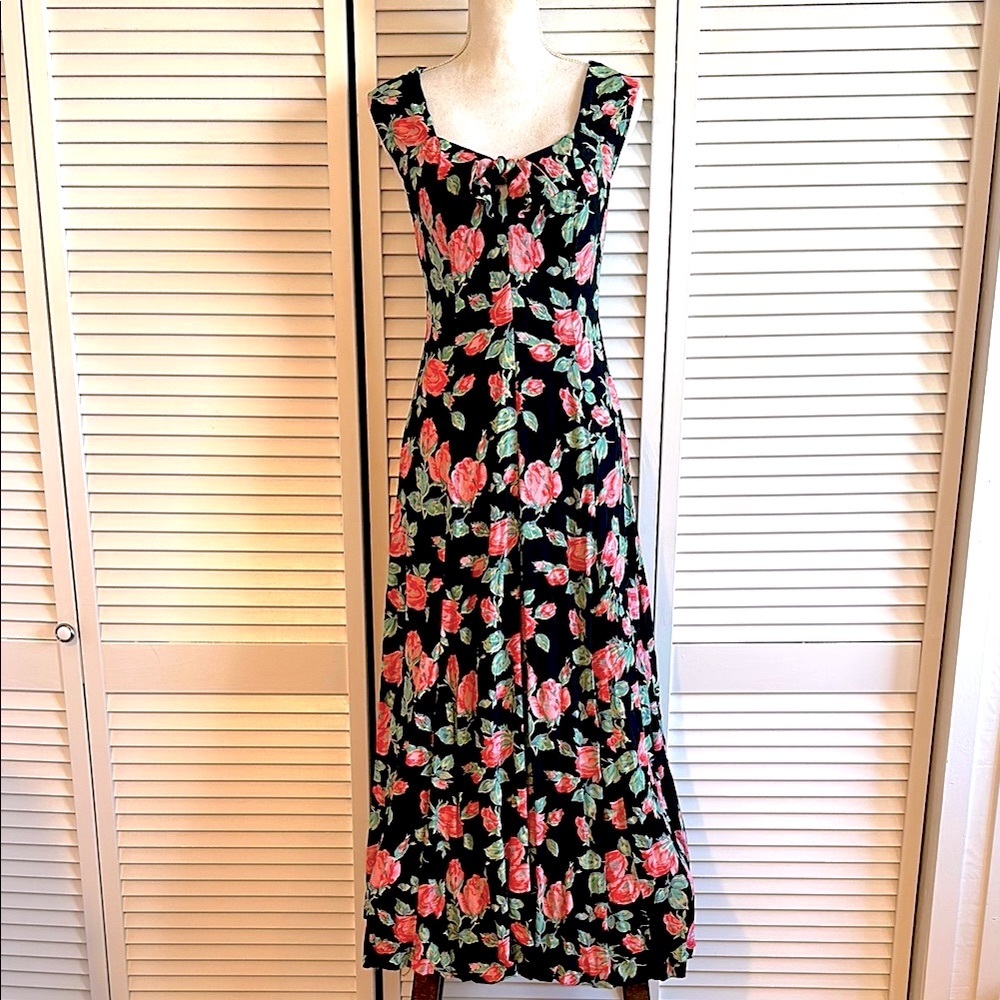 Vintage 90s Elizabeth Wayman Floral Maxi Dress! Size 6 Stunning